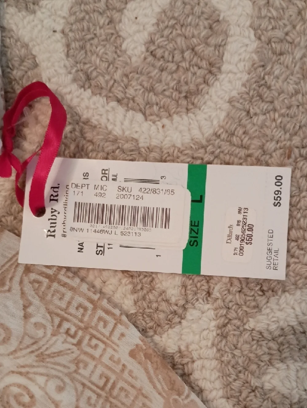 Ruby Rd. Cream and Tan Tunic - Picture 4 of 5